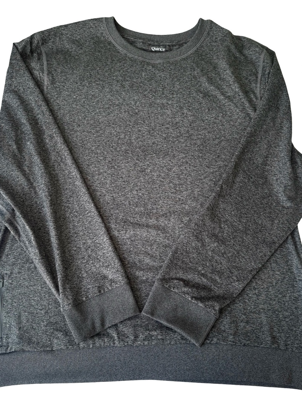 Quince Men’s Flowknit Performance Crew Neck Sweatshirt Heather Gray Size 2XL